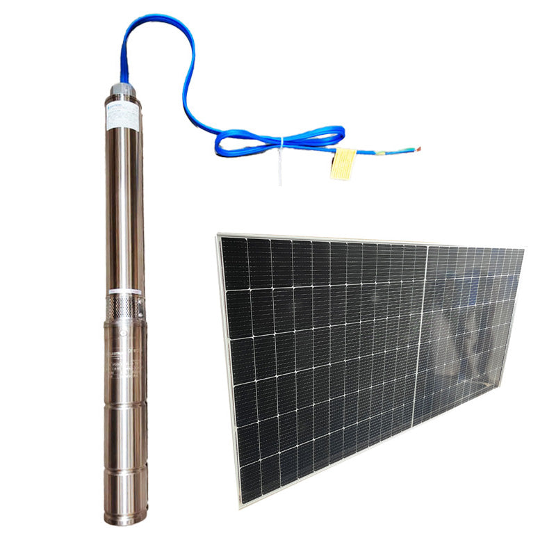 Bomba agua pozo solar 3" 48V/750W 3.8m³/H 95m aquastrong (con acc LR5-72HPH-550M)