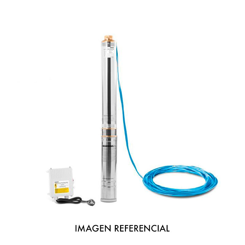 Electrobomba pozo prof 4" 3HP desc 2" aquastrong 2MTS cabl