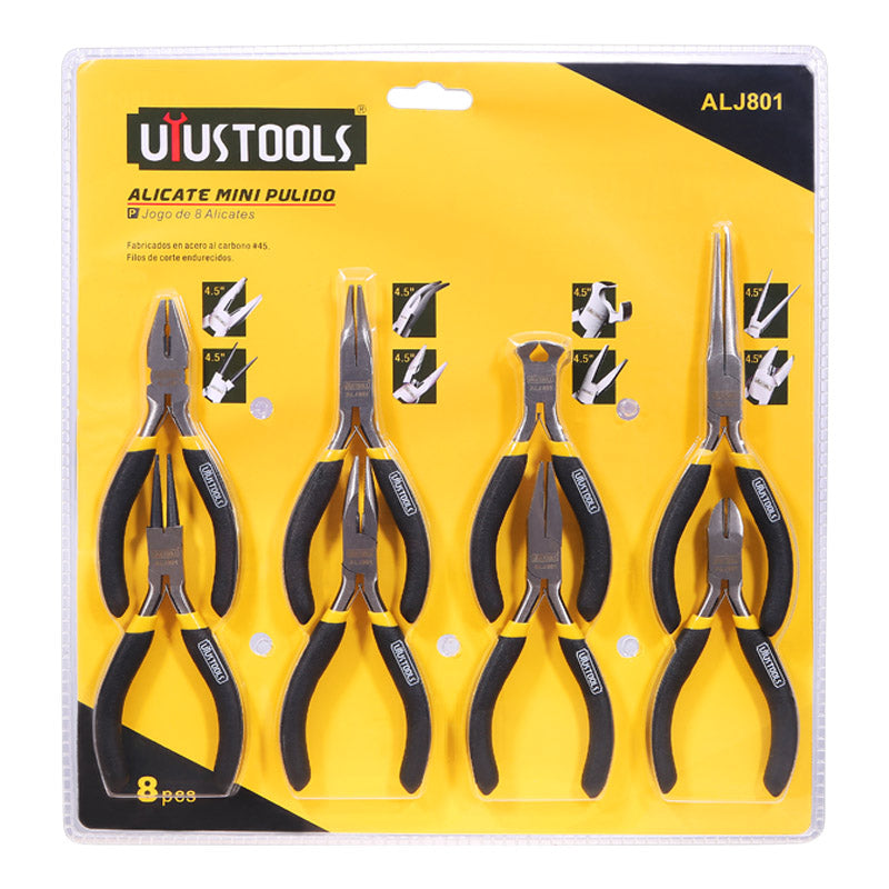 Set 8 pcs alicate mini 4.5'' pulido UYU (pack 4 sets)