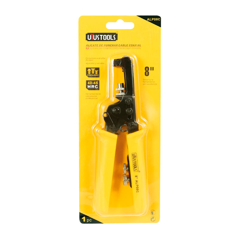 Alicate de ponchar cable coaxial 8" UYU (pack 3 unidades)