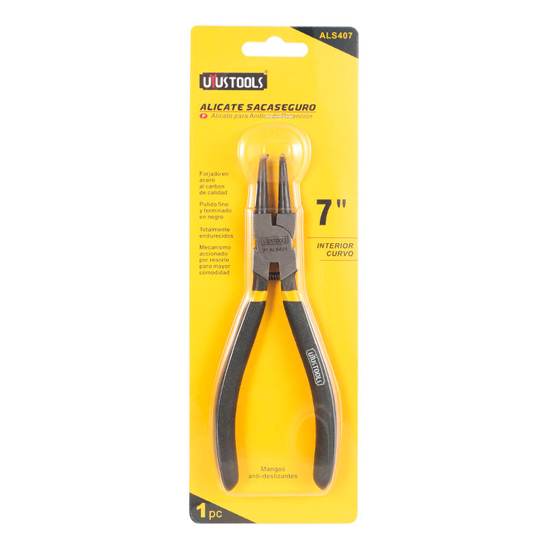 Alicate sacaseguro 7" interior curvo UYU (pack 6 unidades)