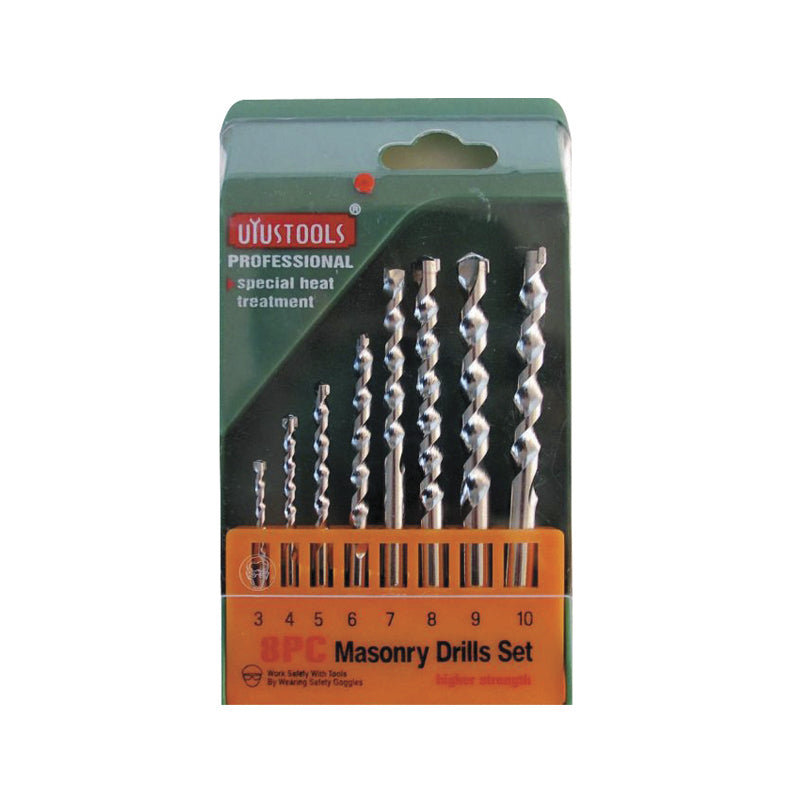 Set 8 un broca concreto (3-4-5-6-7-8-9-10mm) box Uyustools (pack 8 sets)