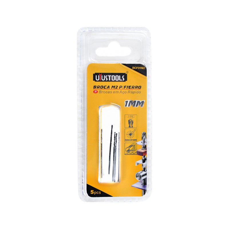 Set 5 un broca metal hss 1mm M2 Uyustools (pack 5 sets)