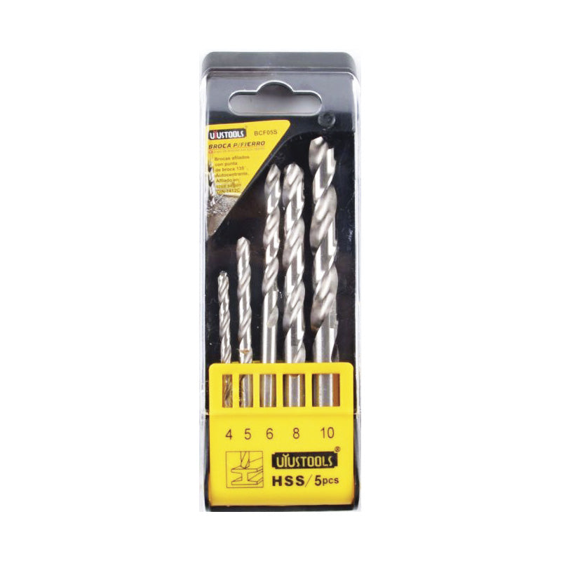 Set 5 un broca metal hss (4-5-6-8-10mm) Uyustools (pack 6 sets)
