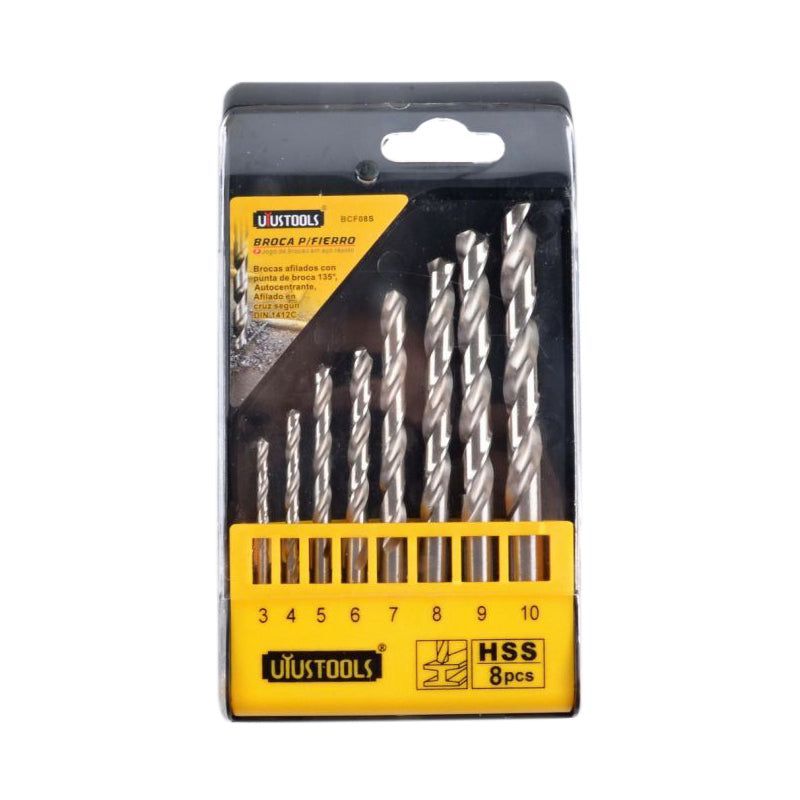Set 8 un broca metal hss mm (3-10) Uyustools