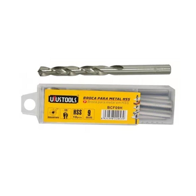 Set 10 un broca para metal hss 9MM Uyustools