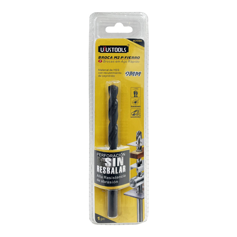 Broca metal hss 9mm Uyustools (pack 5 unidades)