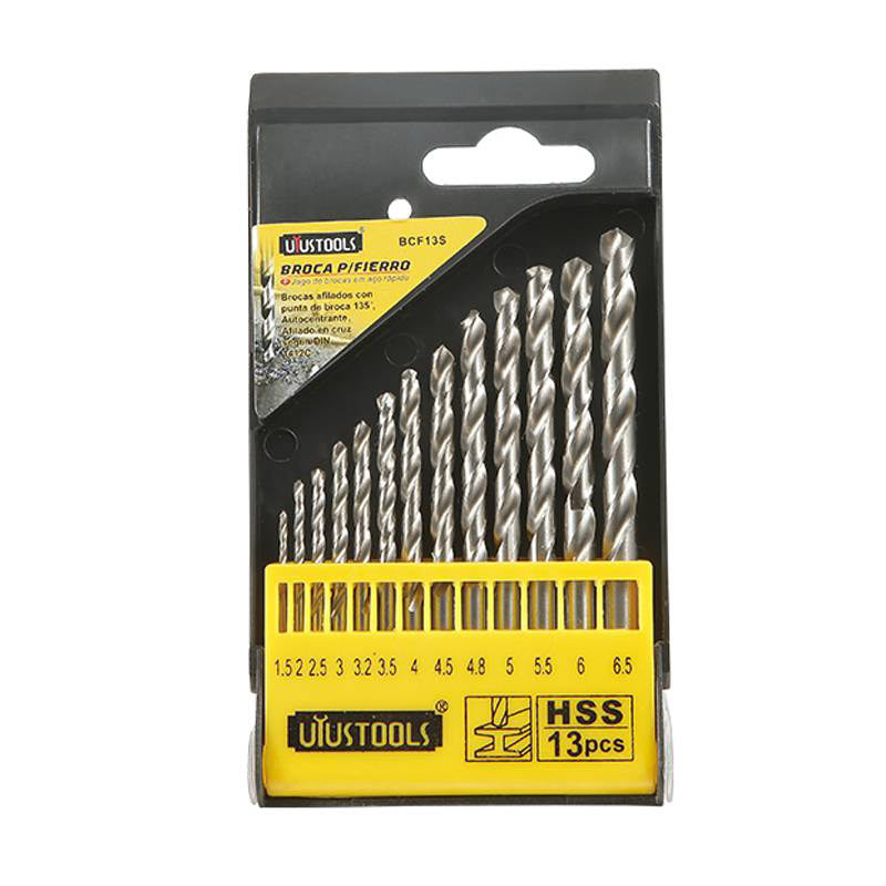 Set 13 un broca metal hss mm (1.5-6.5) Uyustools (pack 5 sets)