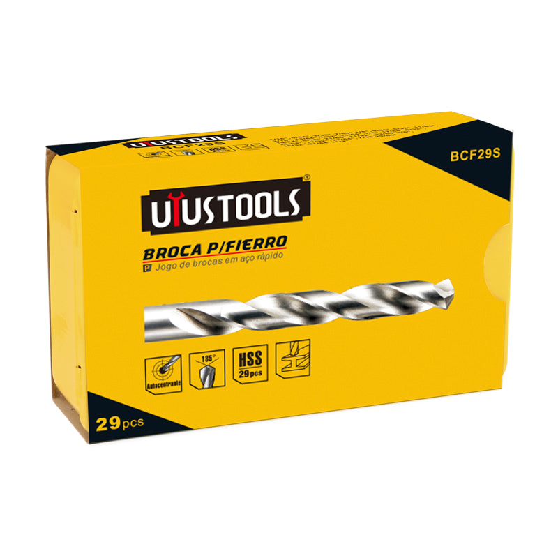 Set 29 un broca metal hss pulg (1/16-1/2) Uyustools