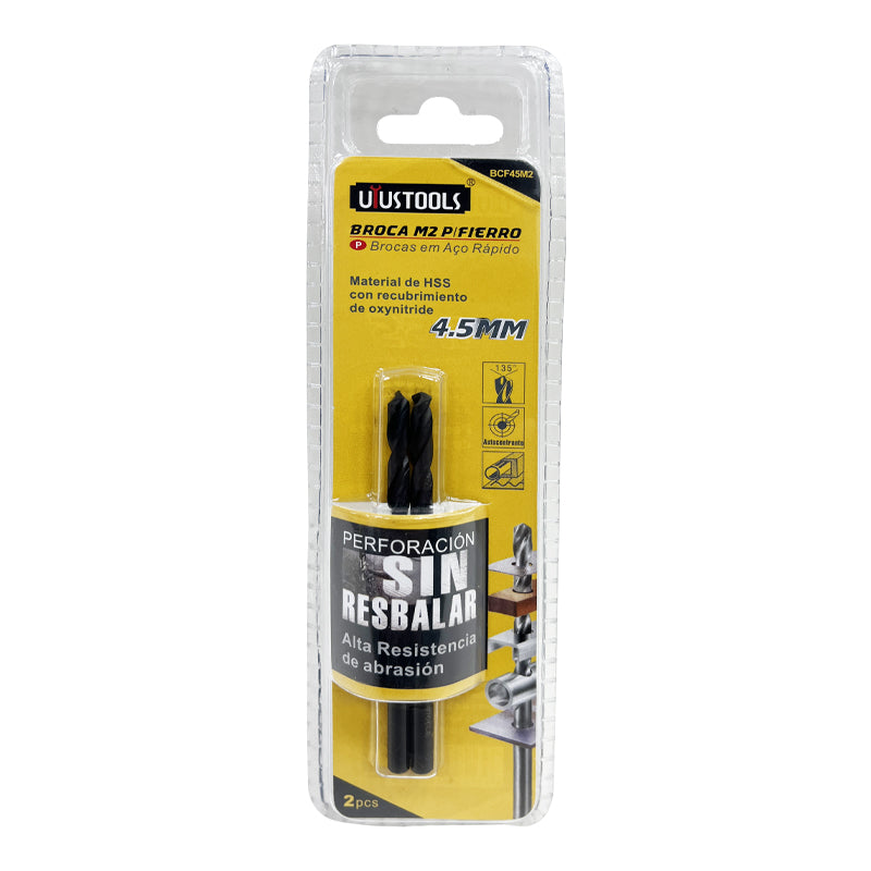 Set 2 un broca metal hss 4.5mm M2 Uyustools (pack 5 sets)