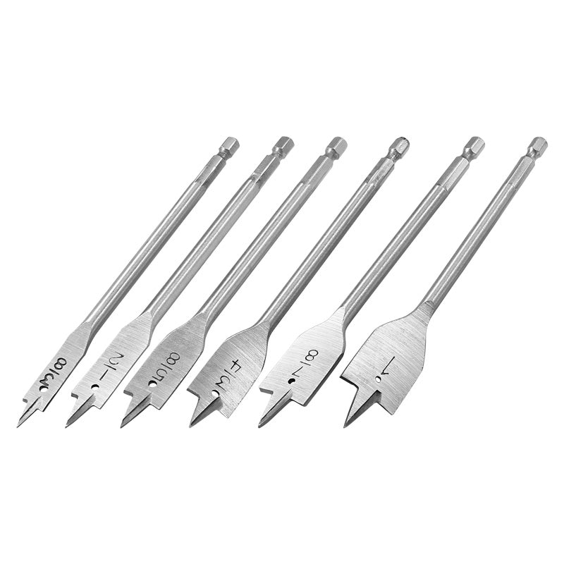 Set 6 un broca mecha madera paleta (3/8"-1/2"-5/8"-3/4"-7/8"-1") Uyustools (pack 5 sets)