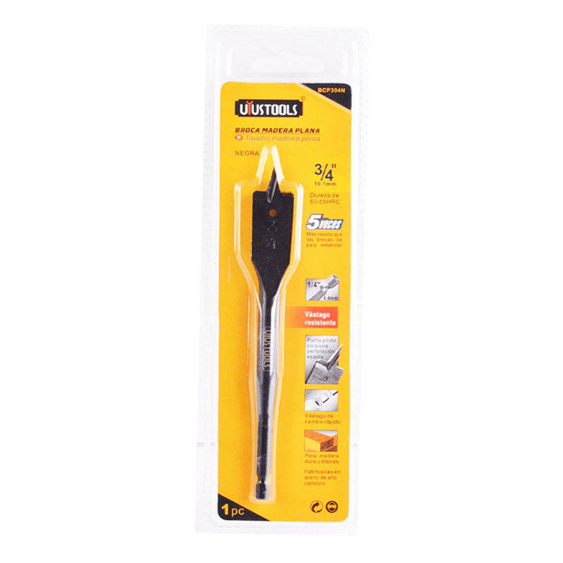 Broca paleta plana 3/4" para madera Uyustools (pack 10 unidades)