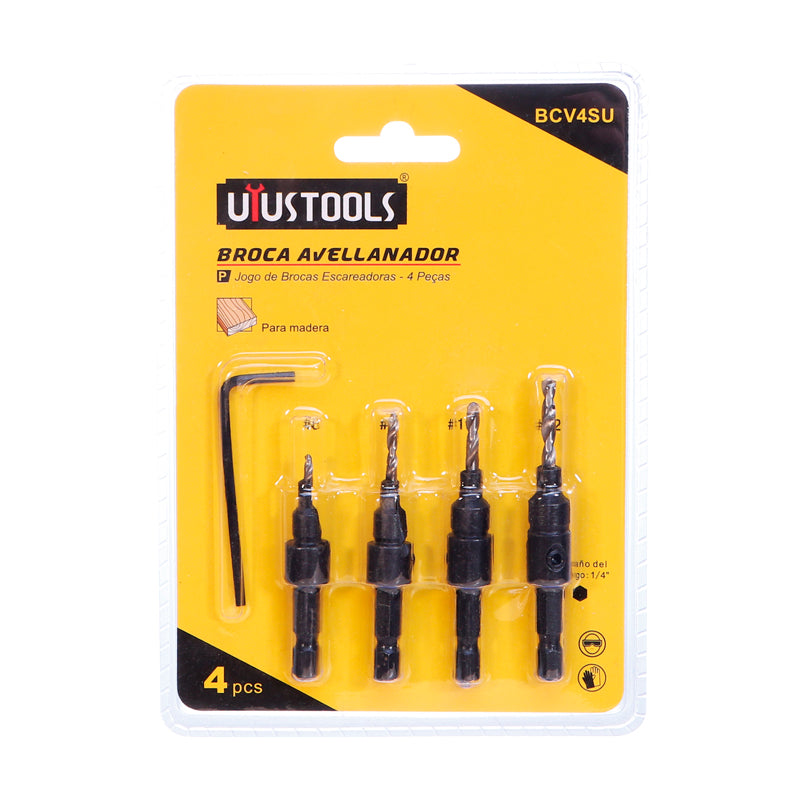 Set 4 un broca avellanador Uyustools (pack 5 sets)