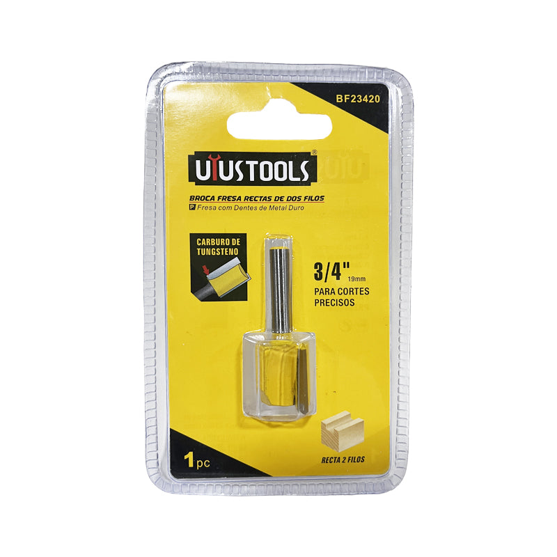 Fresa recta 2 filos 3/4''- 20MM uyus