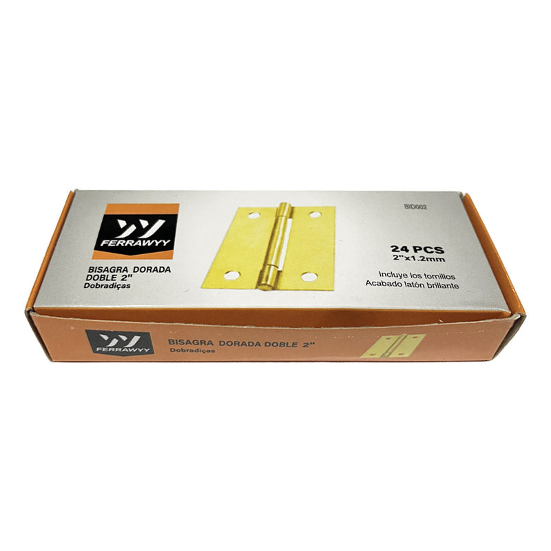 Bisagra dorada doble 2" (pack 2 unidades)