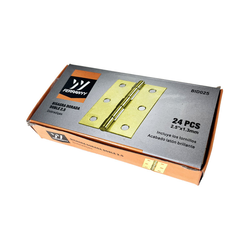 Bisagra dorada doble 2.5"