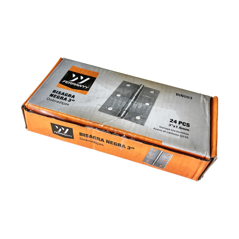 Bisagra negra 3" fwyy (pack 2 unidades)