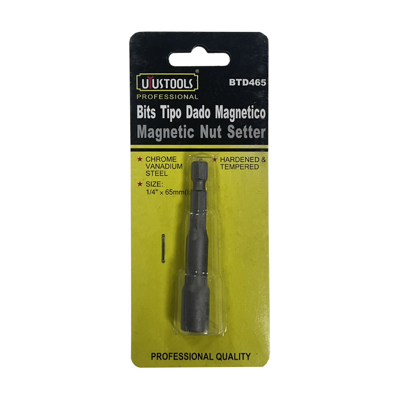 Dado adaptador magnetico 1/4" x 65MM Uyustools (pack 10 unidades)