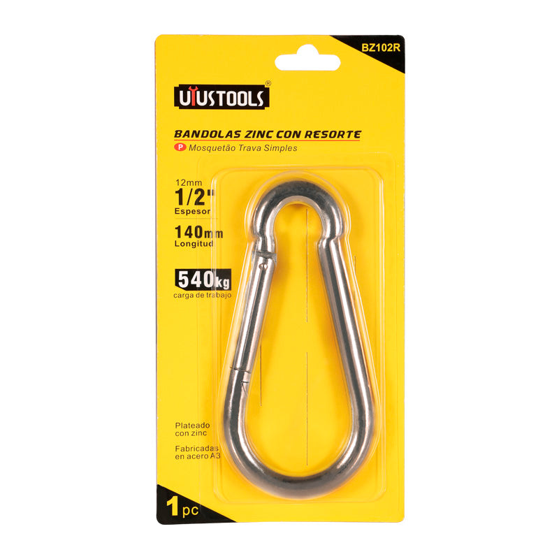 Mosqueton zinc con resorte 1/2" Uyustools (pack 12 unidades)
