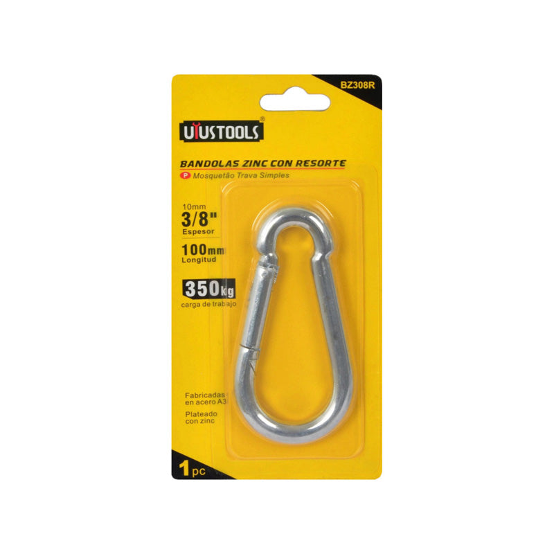 Mosqueton zinc con resorte 3/8" Uyustools (pack 12 unidades)