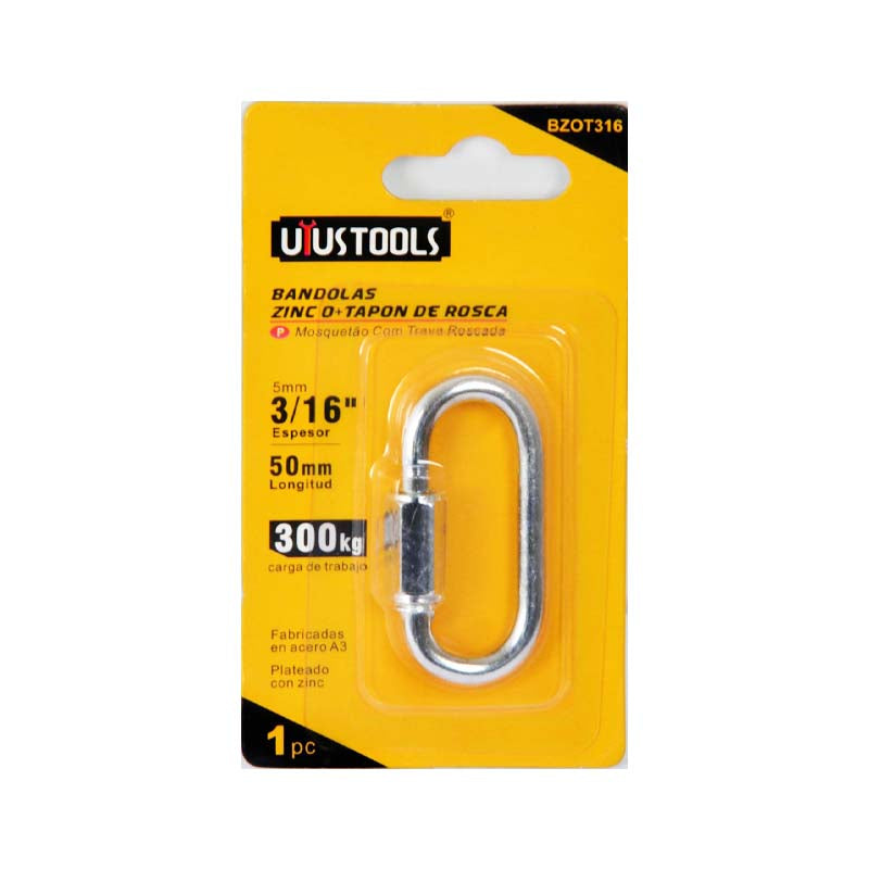 Mosqueton c/rosca 3/16" Uyustools (pack 12 unidades)