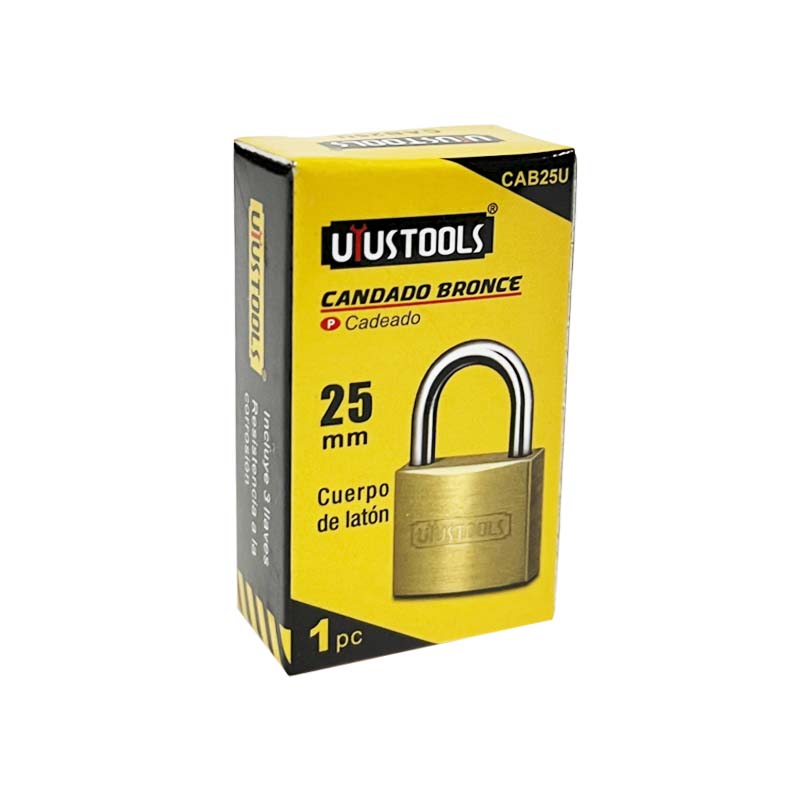 Candado dorado 25MM Uyustools caja (pack 12 unidades)