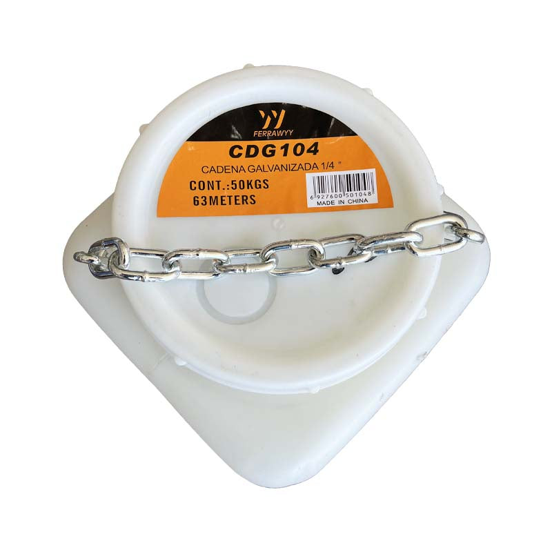 Cadena galvanizada 1/4" 63MTS frrwy (pack 50 unidades)