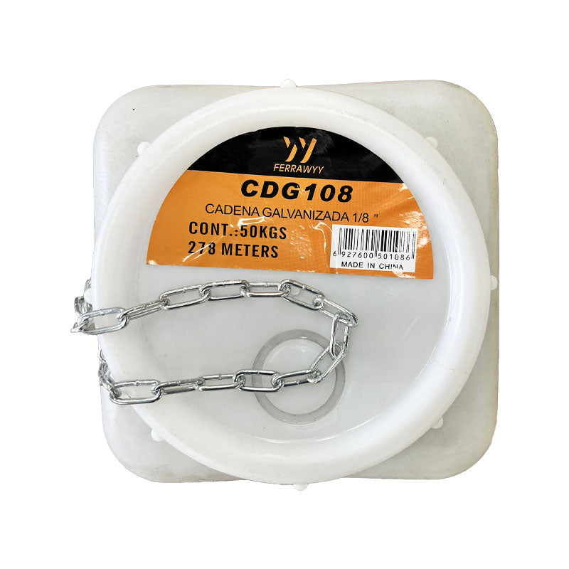 Cadena galvanizada 1/8 - 278MTS (pack 50 unidades)