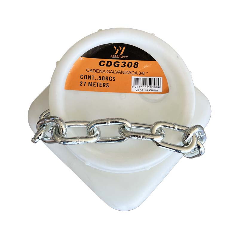 Cadena galvanizada 3/8" 27MTS frrwy (pack 50 unidades)