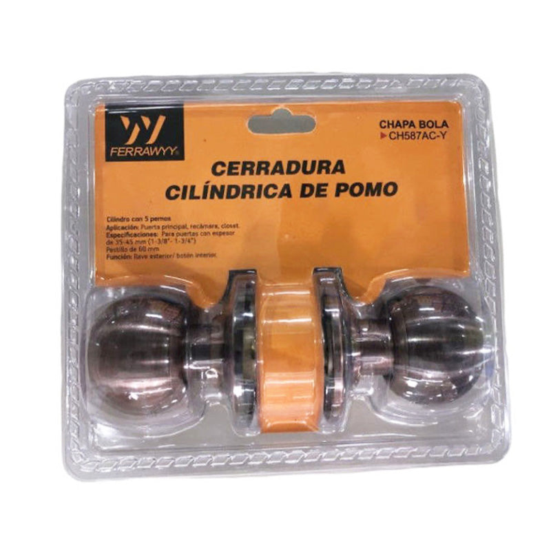 Cerradura de pomo cilindrica acero fwyy