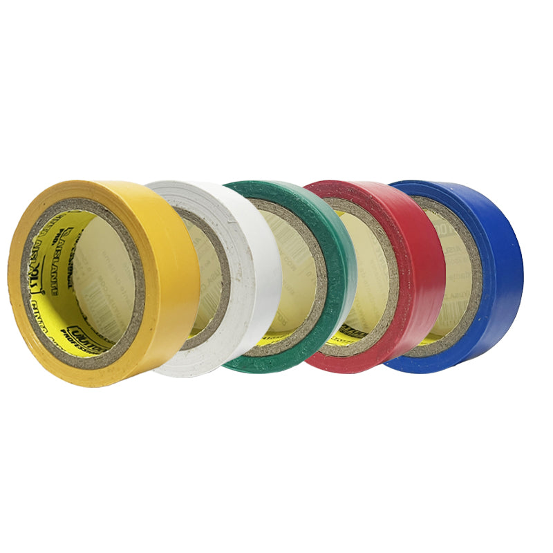 Huincha aisladora color 18MM x 18M 5 colores (ve-am-bl-rj-az) (pack 10 unidades)