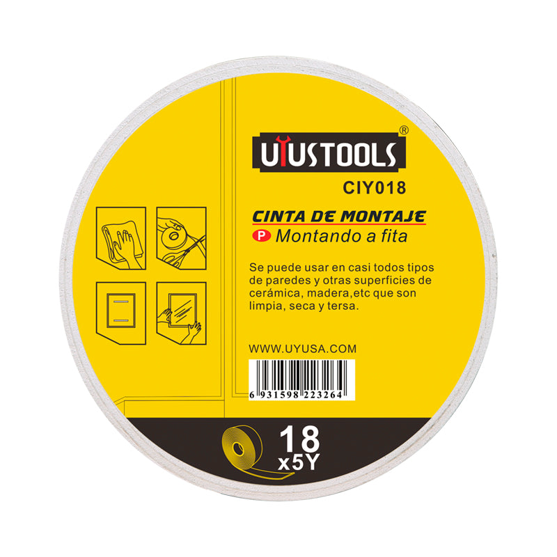 Cinta montaje doble contacto 18 x 4,5 mt (pack 12 unidades)