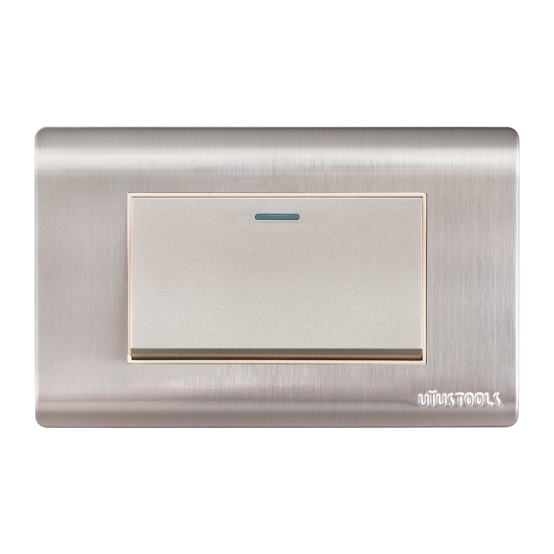Conmutador empo simple 9/24 16A acero-inox curva UYU (pack 5 unidades)