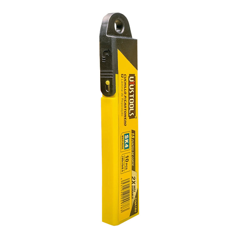 Set 10 un hoja cuchillo cartonero 18MMX100MM UYU (pack 6 sets)