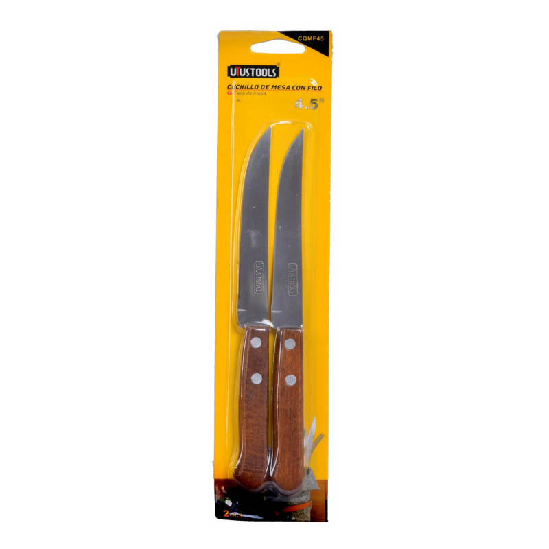 Set 2 cuchillos de mesa con filo 4.5" UYU (pack 3 sets)