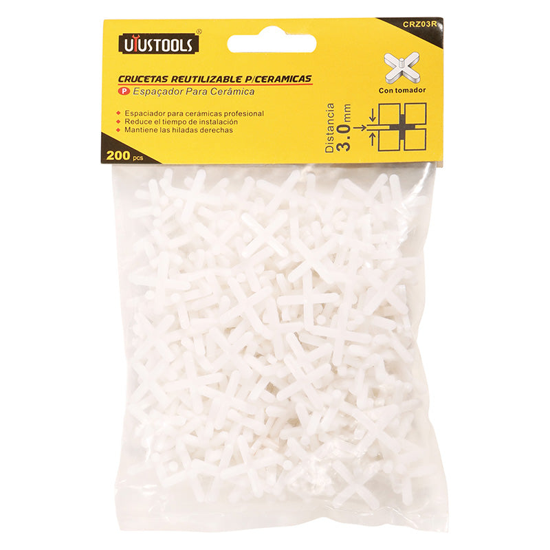 Cruceta 3MM bolsa 200UN c/tomador Uyustools (pack 10 sets)