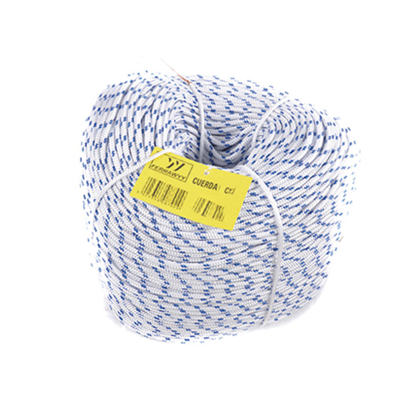 Cuerda trenzada 16 hilos blanco/azul 6MM X200M