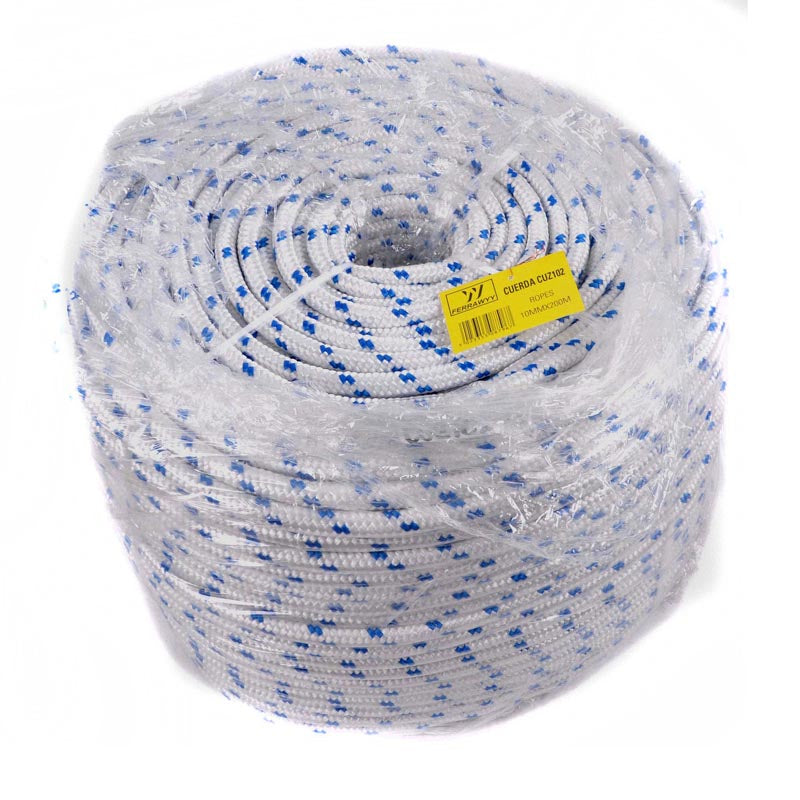 Cuerda trenzada 16 hilos blanco/azul 10MM X200M