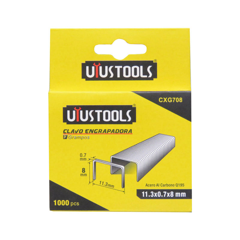 Grapa engrapadora 0.7 x 8mm set 1000 un Uyustools (pack 10 sets)