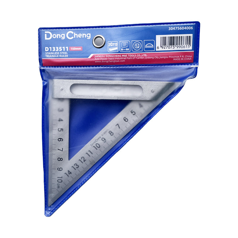 Escuadra triangular acero 6" Dongcheng (pack 10 unidades)