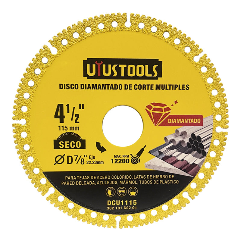 Disco diamantado de corte multiples 115MM UYU (pack 10 unidades)