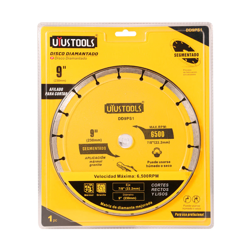 Disco diamantado segmentado 9" pro Uyustools