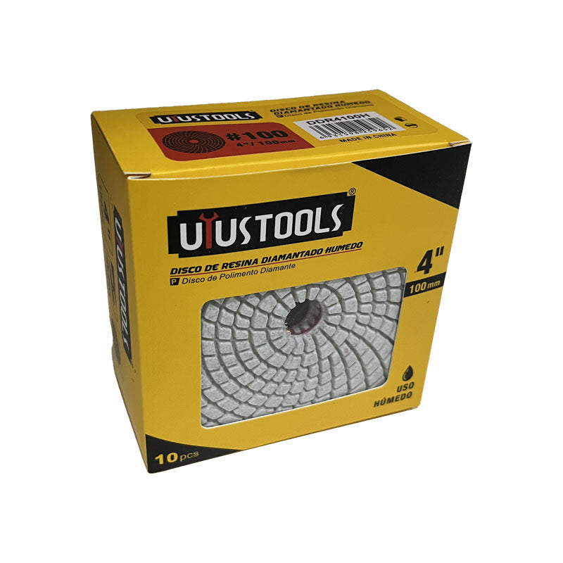 Set 10 un disco resina diamantado humedo 4" #100 UYU