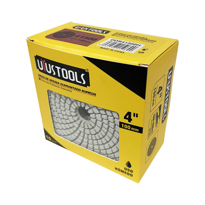 Set 10 un disco resina diamantado humedo 4" #1500 UYU