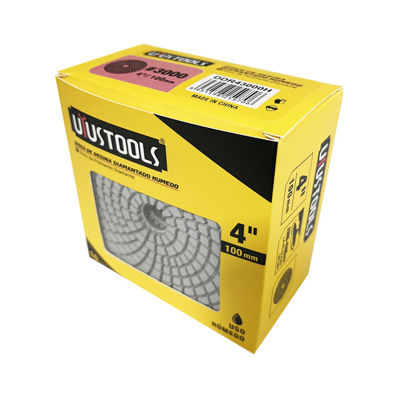 Set 10 un disco resina diamantado humedo 4" #3000 UYU