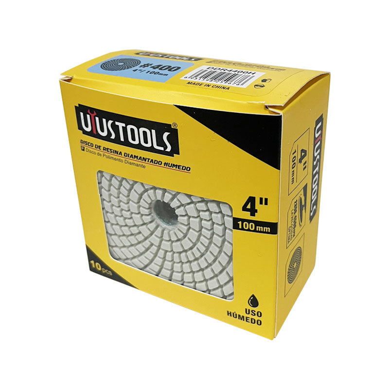 Set 10 un disco resina diamantado humedo 4" #400 UYU