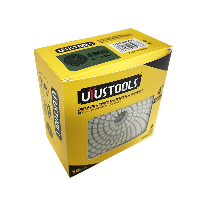 Set 10 un disco resina diamantado humedo 4" #800 UYU