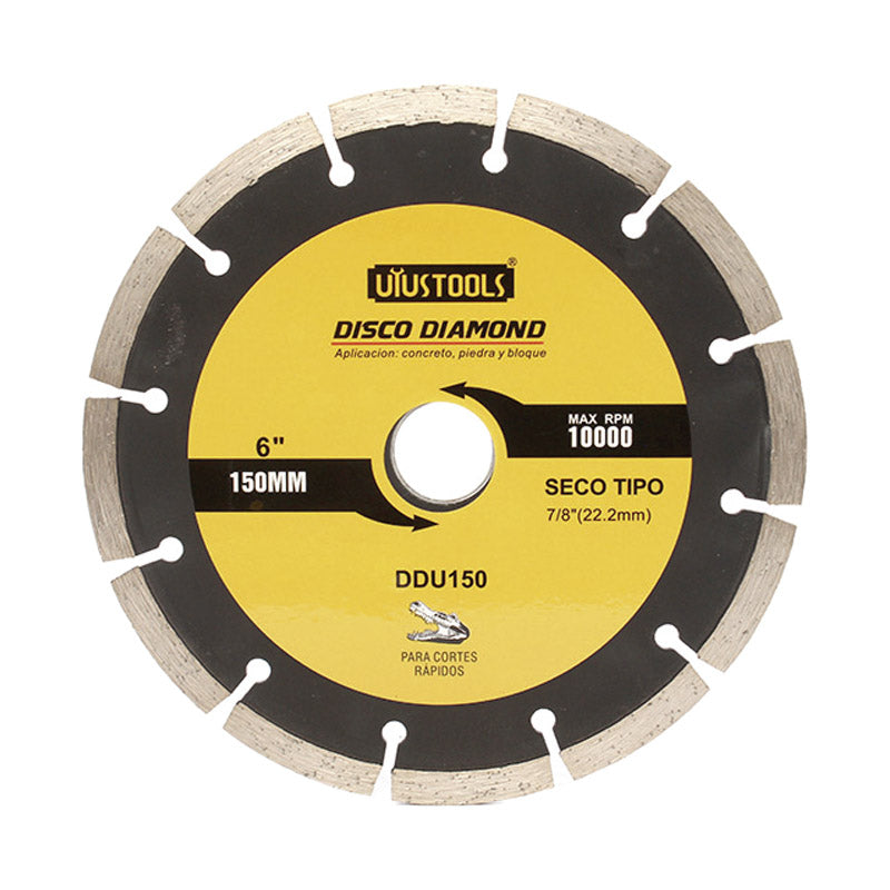 Disco diamantado 6" seco Uyustools (pack 5 unidades)
