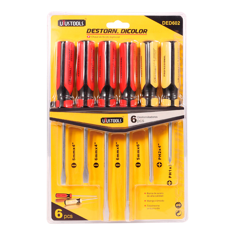 Set destornillador 6 pcs d/color no 602
