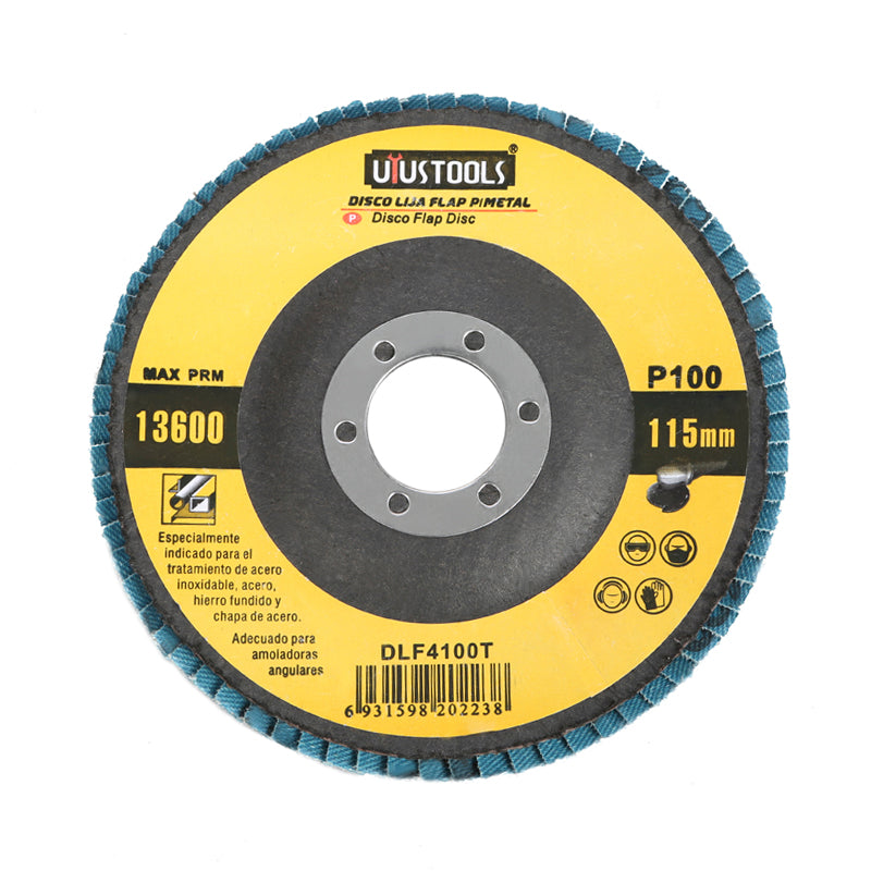 Disco flap 4 1/2" acero inox/metal GR100 Uyustools (pack 10 unidades)